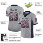 Custom Name Number Football Jersey - Personalized Light Gray Navy-Scarlet Mesh Drift Style Personalized Light Gray Navy-Scarlet