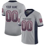 Custom Name Number Football Jersey - Personalized Light Gray Navy-Scarlet Mesh Drift Style Personalized Light Gray Navy-Scarlet