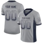 Custom Football Jersey with Personalized Name and Number - Light Gray Navy White Mesh Drift Personalized Light Gray Navy-White