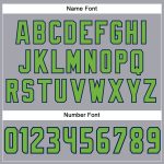 Custom Team Football Jersey with Personalized Name & Number in Light Gray Neon Green-Navy Mesh Personalized Light Gray Neon