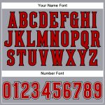 Custom Team Jersey with Personalized Name & Number, Light Gray Red-Black Mesh Authentic Football Jersey Personalized Light