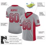 Custom Name Number Light Gray Red-Black Mesh Fashion Football Jersey - Personalized Team Jersey Personalized Light Gray Red-Black