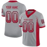Custom Name Number Light Gray Red-Black Mesh Fashion Football Jersey - Personalized Team Jersey Personalized Light Gray Red-Black
