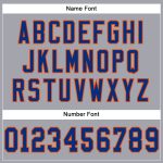 Custom Mesh Football Jersey with Personal Name and Number - Light Gray Royal-Orange Design Personalized Light Gray Royal-Orange
