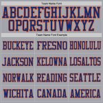 Custom Mesh Football Jersey with Personal Name and Number - Light Gray Royal-Orange Design Personalized Light Gray Royal-Orange