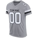 Personalized Authentic Football Jersey in Light Gray White and Black Mesh Personalized Light Gray White-Black Mesh Authentic