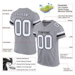 Personalized Authentic Football Jersey in Light Gray White and Black Mesh Personalized Light Gray White-Black Mesh Authentic