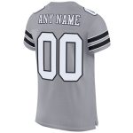 Custom Name and Number Personalized Light Gray Black-White Mesh Authentic Football Jersey Personalized Light Gray White-Black