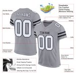 Custom Name and Number Personalized Light Gray Black-White Mesh Authentic Football Jersey Personalized Light Gray White-Black