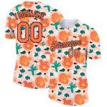 Custom Name and Number Performance T-Shirt, Light Pink Bay Orange-Black 3D Pattern Abstract Doodle Design Personalized Light