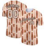 Custom Boho Style 3D Pattern T-Shirt with Personalized Name & Number in Light Pink and Black - Performance Tee Personalized