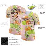 Custom Team T-Shirt with Personalized Name and Number, Light Pink Black 3D Pattern, Summer Holiday Fruit Design Personalized