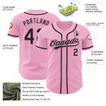 Custom Personalized Light Pink Black Baseball Jersey with Name and Number - Authentic Team Apparel Personalized Light Pink