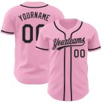 Custom Personalized Light Pink Black Baseball Jersey with Name and Number - Authentic Team Apparel Personalized Light Pink