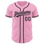Custom Personalized Light Pink Black Baseball Jersey with Name and Number - Authentic Team Apparel Personalized Light Pink