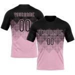 Custom Name Number Volleyball Jersey Pink Black Geometric Shape Sublimation Uniform for Teams Personalized Light Pink Black