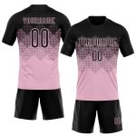 Custom Name Number Volleyball Jersey Pink Black Geometric Shape Sublimation Uniform for Teams Personalized Light Pink Black