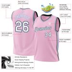 Custom Light Pink Basketball Jersey with Black and Light Blue Trim - Personalized Name & Number Personalized Light Pink Black-Light