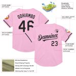 Custom Name Number Authentic Baseball Jersey Light Pink Black Mesh - Personalized Throwback Team Jersey Personalized Light