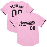 Custom Name Number Authentic Baseball Jersey Light Pink Black Mesh - Personalized Throwback Team Jersey Personalized Light