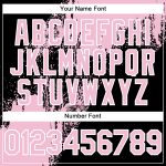 Custom Name & Number 3D Pattern Abstract Brush Stroke Baseball Jersey - Personalized Light Pink Black-White Design Personalized