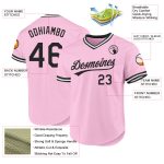 Custom Light Pink Baseball Jersey with Team Name & Number - Authentic Throwback Design, Black-White Personalized Light Pink