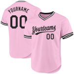 Custom Light Pink Baseball Jersey with Team Name & Number - Authentic Throwback Design, Black-White Personalized Light Pink