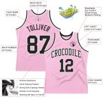 Custom Name and Number Personalized Light Pink Black-White Throwback Basketball Jersey Personalized Light Pink Black-White
