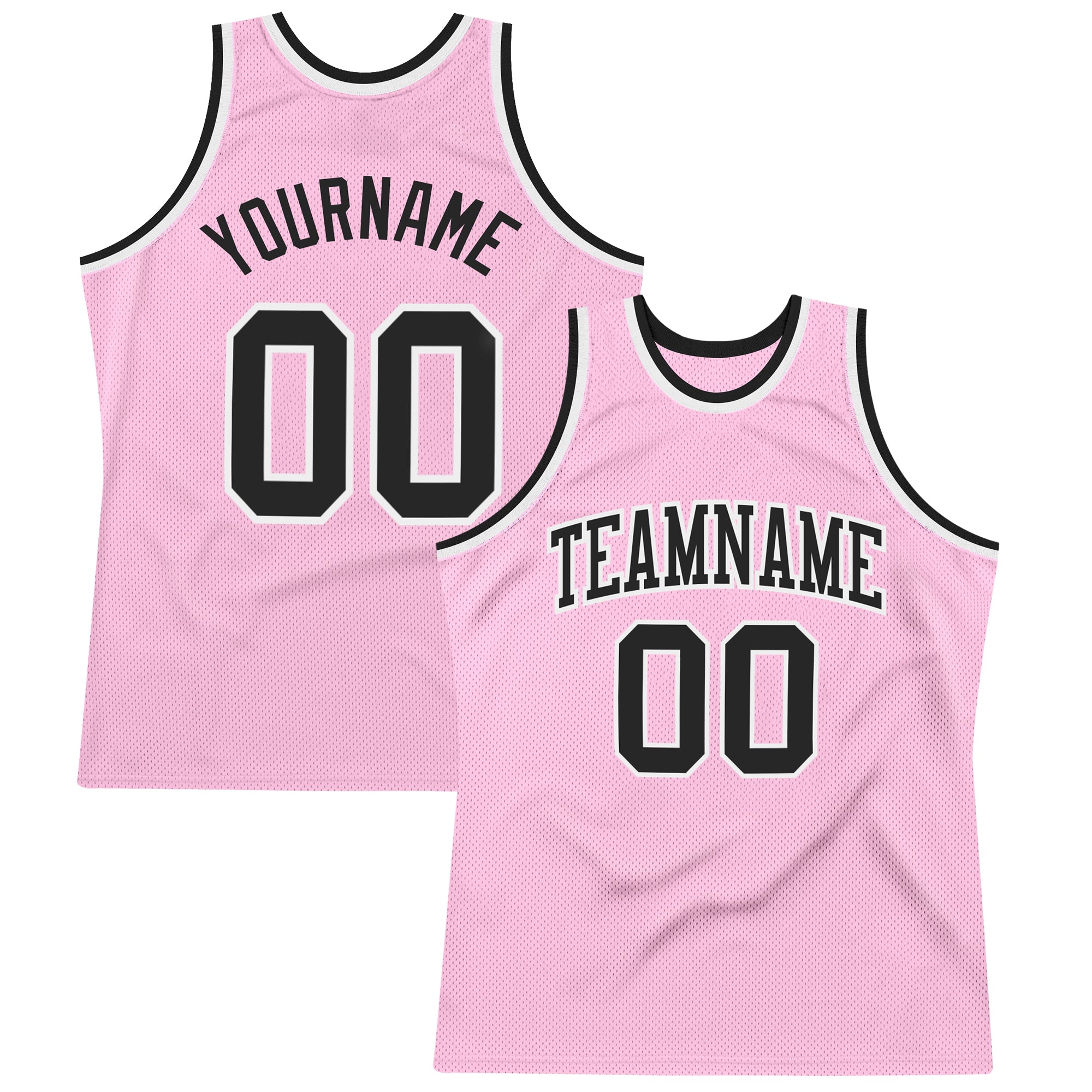 Custom Name and Number Personalized Light Pink Black-White Throwback Basketball Jersey Personalized Light Pink Black-White