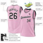Personalized Light Pink Black White Basketball Jersey - Authentic Throwback Style Personalized Light Pink Black-White Authentic
