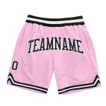 Custom Name and Number Personalized Light Pink Black-White Basketball Shorts - Authentic Throwback Style Personalized Light