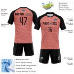 Custom Name Number Volleyball Jersey - Light Pink Black-White Geometric Design, Personalized Team Uniform Personalized Light