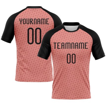 Custom Name Number Volleyball Jersey - Light Pink Black-White Geometric Design, Personalized Team Uniform Personalized Light