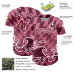 Custom Name and Number 3D Flame Baseball Jersey - Light Pink Crimson-White Design Personalized Light Pink Crimson-White 3D