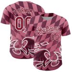 Custom Name and Number 3D Flame Baseball Jersey - Light Pink Crimson-White Design Personalized Light Pink Crimson-White 3D
