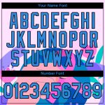 Personalized Breast Cancer Pink Ribbon T-Shirt with Custom Name & Number - Light Pink, Electric Blue-Black 3D Design Personalized