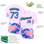 Personalized Breast Cancer Pink Ribbon T-Shirt with Custom Name & Number - Light Pink, Electric Blue-Black 3D Design Personalized