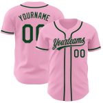 Personalized Custom Name and Number Light Pink Green Baseball Jersey - Authentic Team Apparel Personalized Light Pink Green