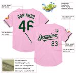 Custom Name and Number Authentic Throwback Baseball Jersey - Personalized Light Pink Green Mesh Team Jersey Personalized