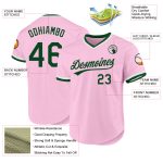 Custom Authentic Baseball Jersey with Personalized Name & Number - Light Pink Green-White Throwback Team Style Personalized