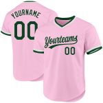 Custom Authentic Baseball Jersey with Personalized Name & Number - Light Pink Green-White Throwback Team Style Personalized