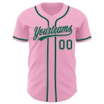 Custom Name and Number Personalized Light Pink and Kelly Green Baseball Jersey - Authentic Team Apparel Personalized Light