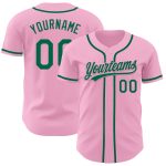 Custom Name and Number Personalized Light Pink and Kelly Green Baseball Jersey - Authentic Team Apparel Personalized Light