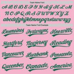 Custom Name and Number Personalized Light Pink and Kelly Green Baseball Jersey - Authentic Team Apparel Personalized Light