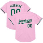 Custom Team Name Number Light Pink Kelly Green Mesh Authentic Throwback Baseball Jersey Personalized Light Pink Kelly Green