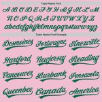 Custom Name Number Baseball Jersey Light Pink Kelly Green-White Authentic Throwback Personalized Light Pink Kelly Green-White