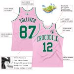 Custom Basketball Jersey with Name and Number - Light Pink Kelly Green-White Authentic Throwback Design Personalized Light