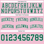 Custom Name and Number Authentic Basketball Shorts in Light Pink and Kelly Green - Personalized Throwback Team Design Personalized