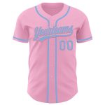 Custom Name and Number Authentic Baseball Jersey in Light Pink and Light Blue - Personalized Team Gear Personalized Light