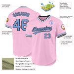 Custom Personalized Baseball Jersey with Name and Number - Light Pink, Light Blue, Black Authentic Throwback Style Personalized